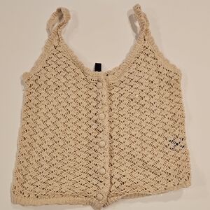 Women's Cream Crochet Top